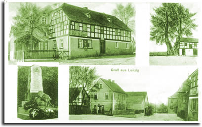 Eine alte Postkarte der Gemeinde Lunzig